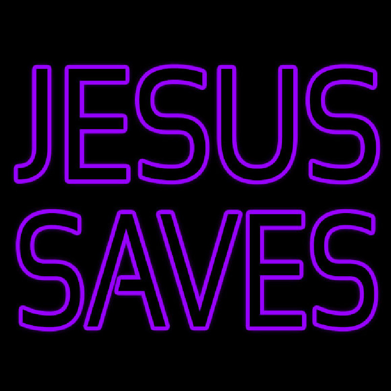 Purple Jesus Saves Enseigne Néon