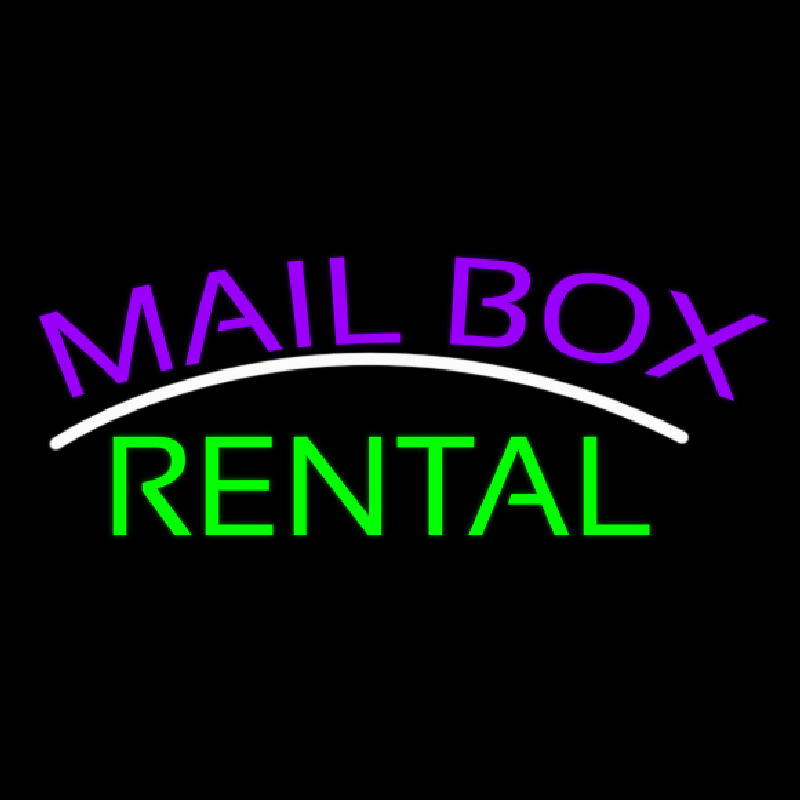 Purple Mailbo  Green Rental Block 1 Enseigne Néon
