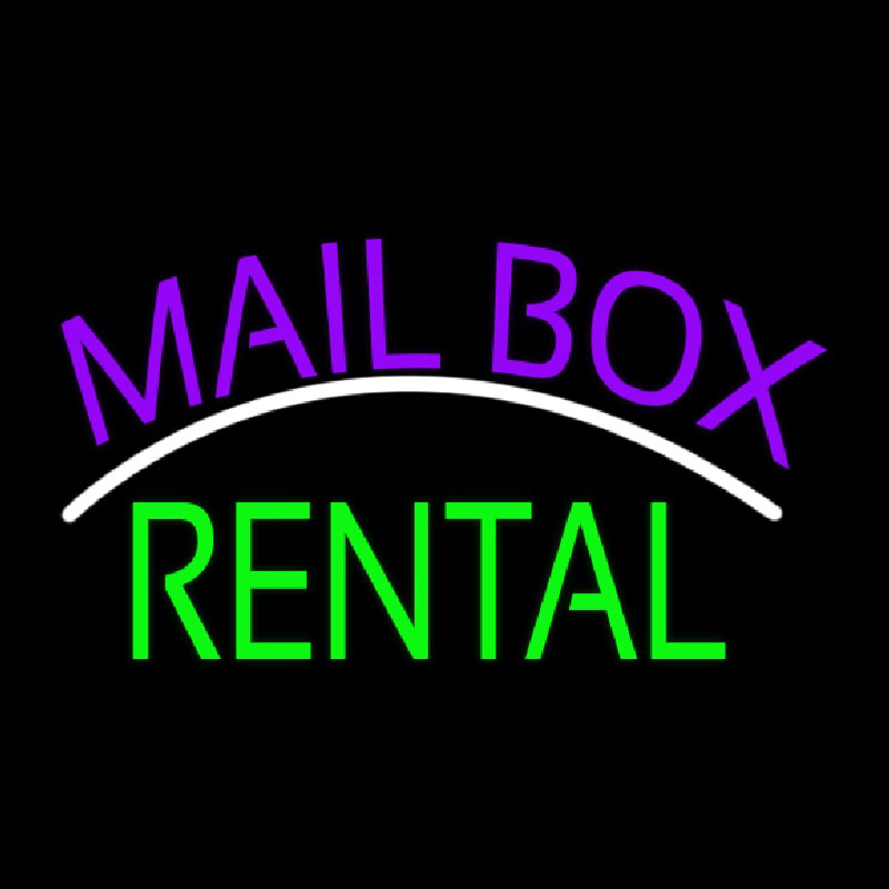 Purple Mailbo  Green Rental Block Enseigne Néon