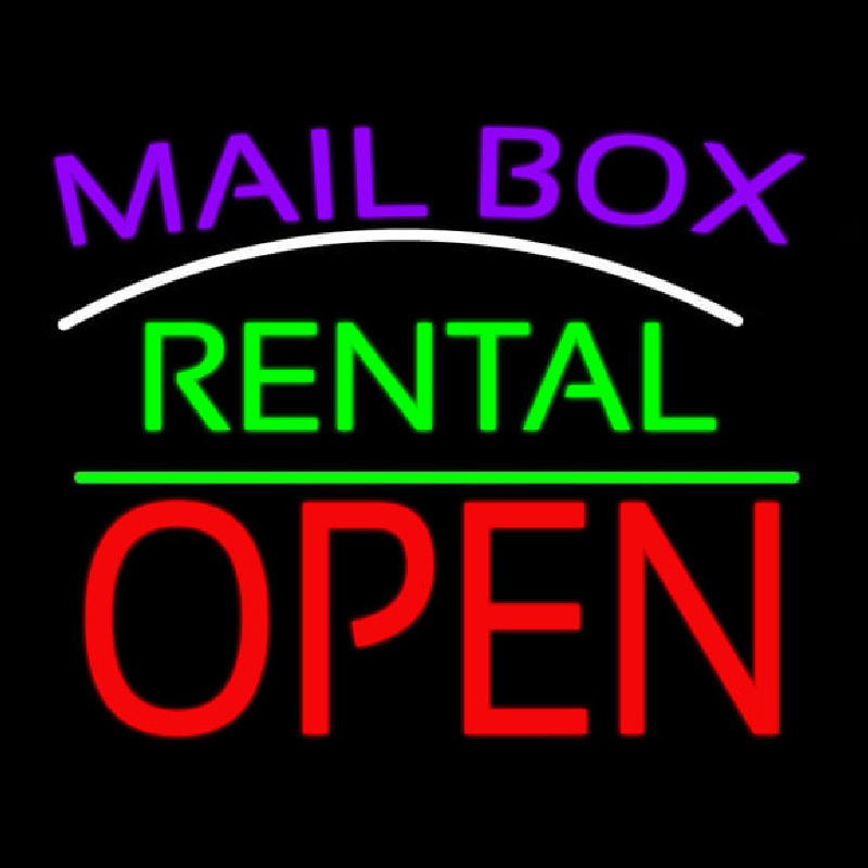 Purple Mailbo  Turquoise Rental With Open 1 Enseigne Néon