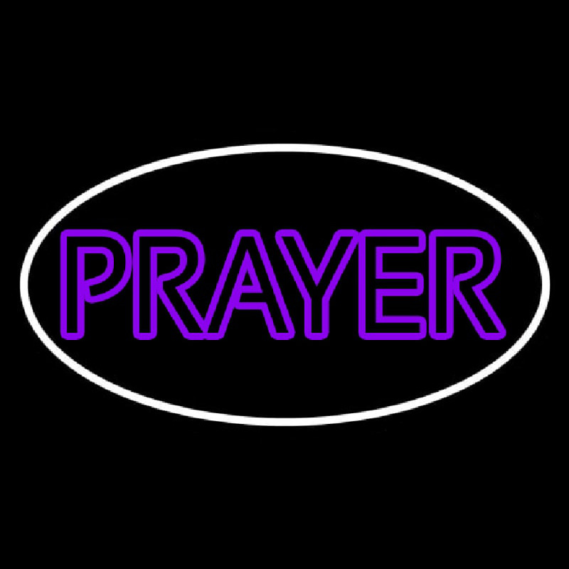 Purple Prayer With Border Enseigne Néon
