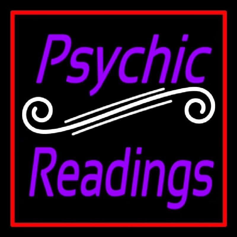 Purple Psychic Readings With Red Border Enseigne Néon