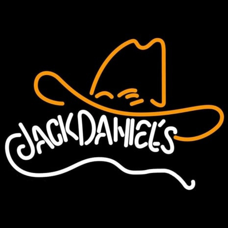 Rare Jack Daniels Whiskey Cowboy Hat Enseigne Néon