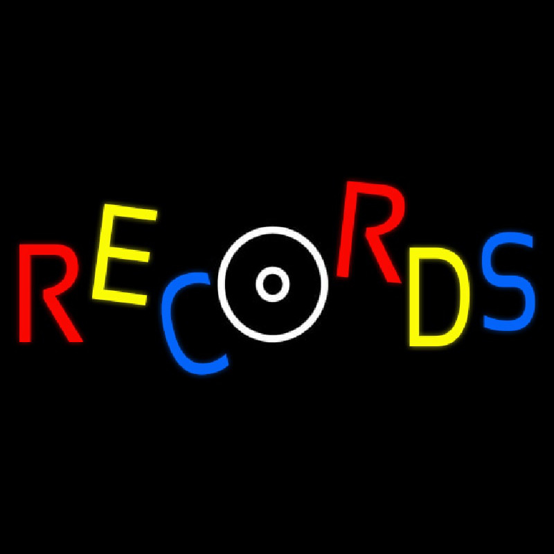 Records Block 1 Enseigne Néon