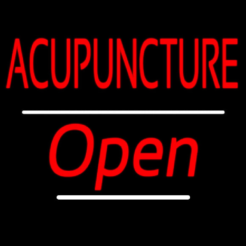 Red Acupuncture Open White Line Enseigne Néon