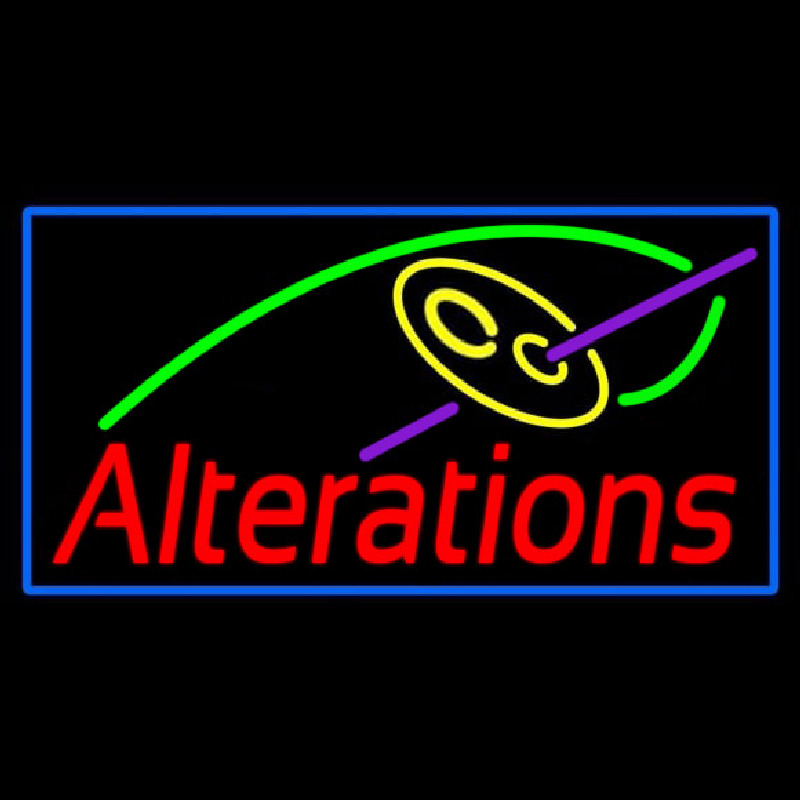 Red Alteration Logo Blue Border Enseigne Néon