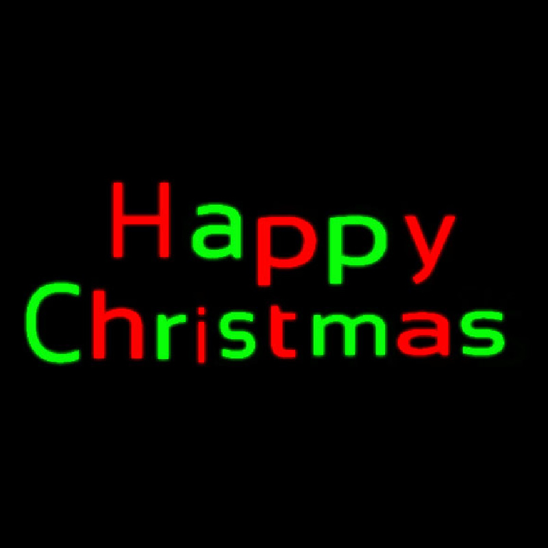 Red And Green Happy Christmas Enseigne Néon