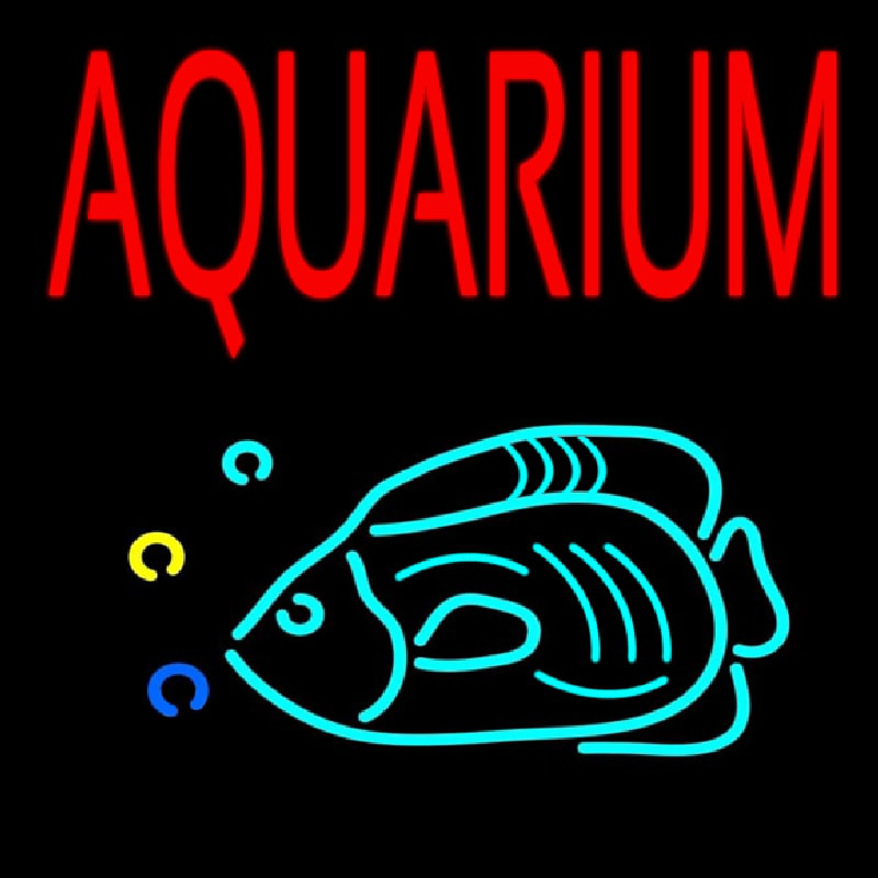 Red Aquarium Fish Logo Enseigne Néon