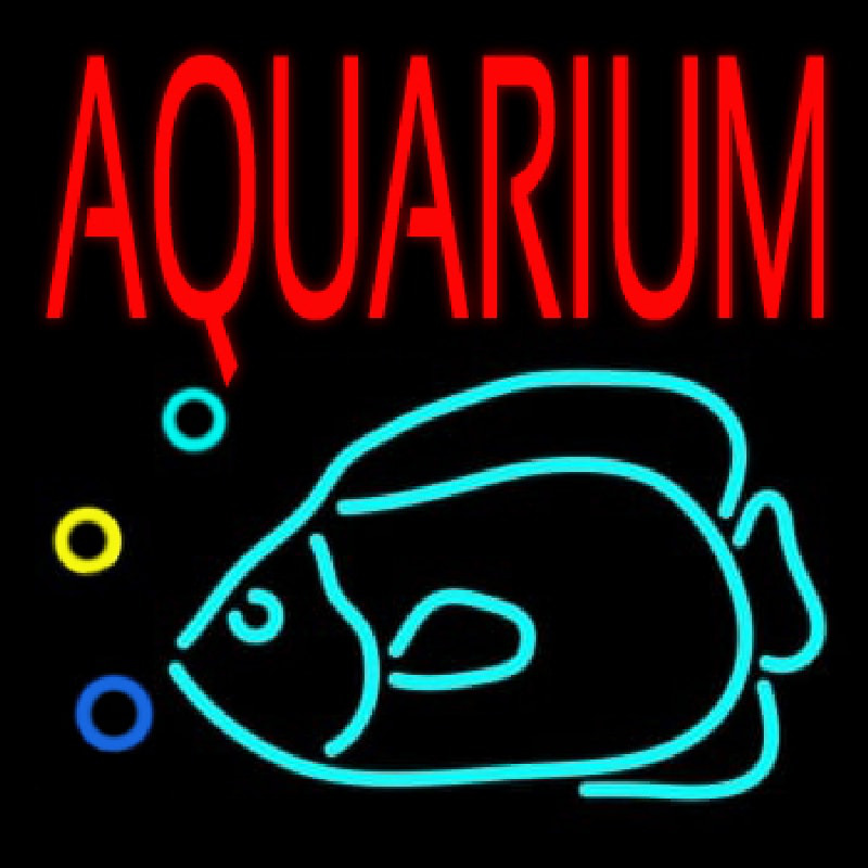 Red Aquarium Fish Logo Enseigne Néon