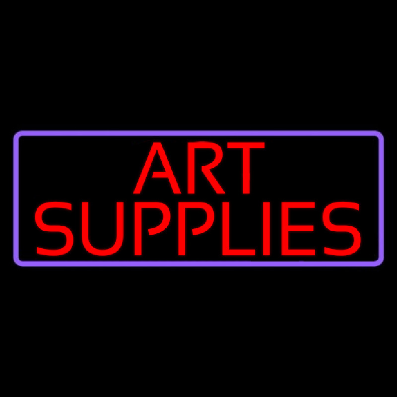 Red Art Supplies With Border Enseigne Néon