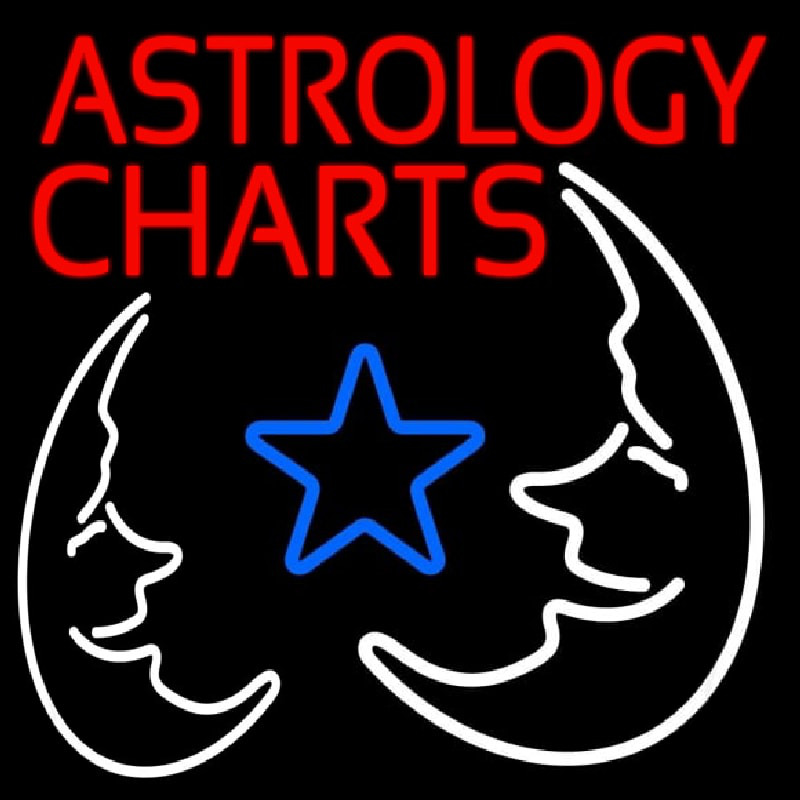 Red Astrology Charts Enseigne Néon