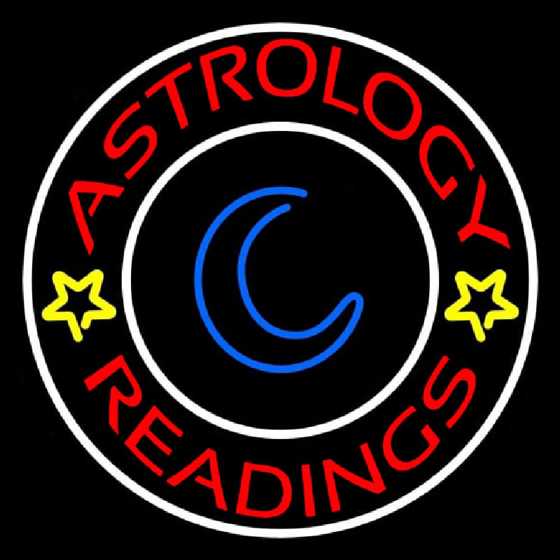 Red Astrology Readings White Border Enseigne Néon