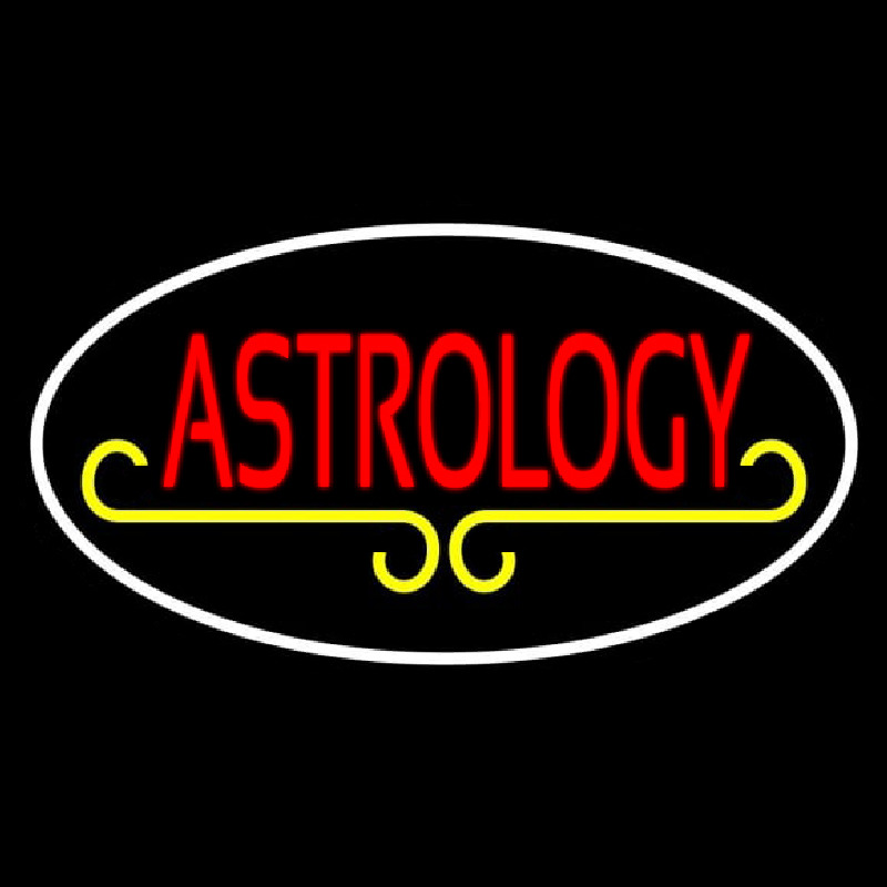 Red Astrology White Border Enseigne Néon