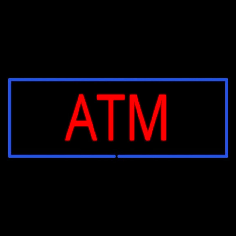 Red Atm Blue Border Enseigne Néon