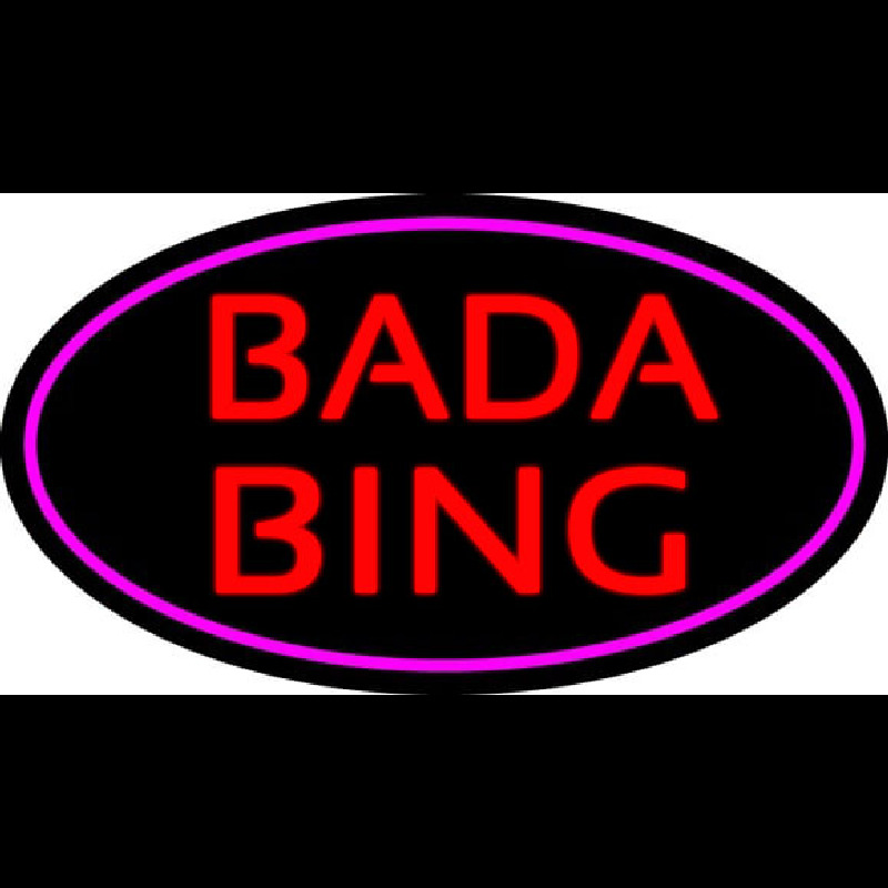 Red Bada Bing With Pink Border Club Enseigne Néon
