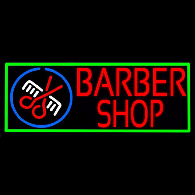 Red Barber Shop Enseigne Néon