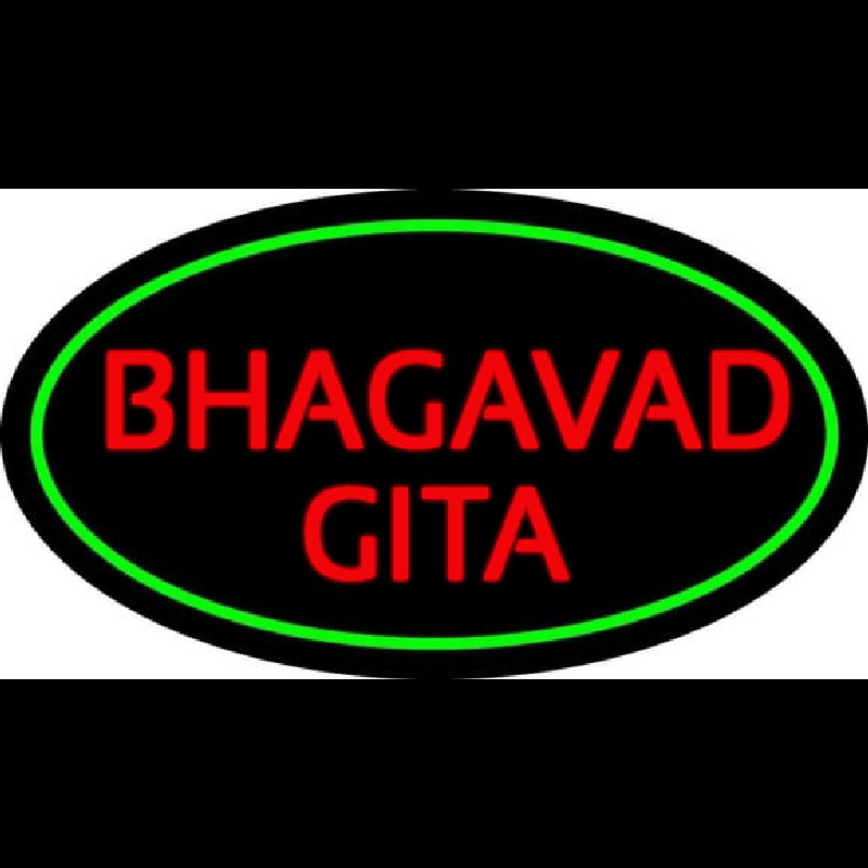 Red Bhagavad Gita With Border Enseigne Néon