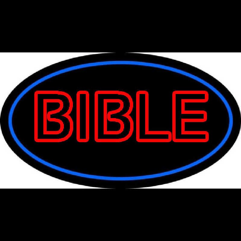 Red Bible Blue Border Enseigne Néon