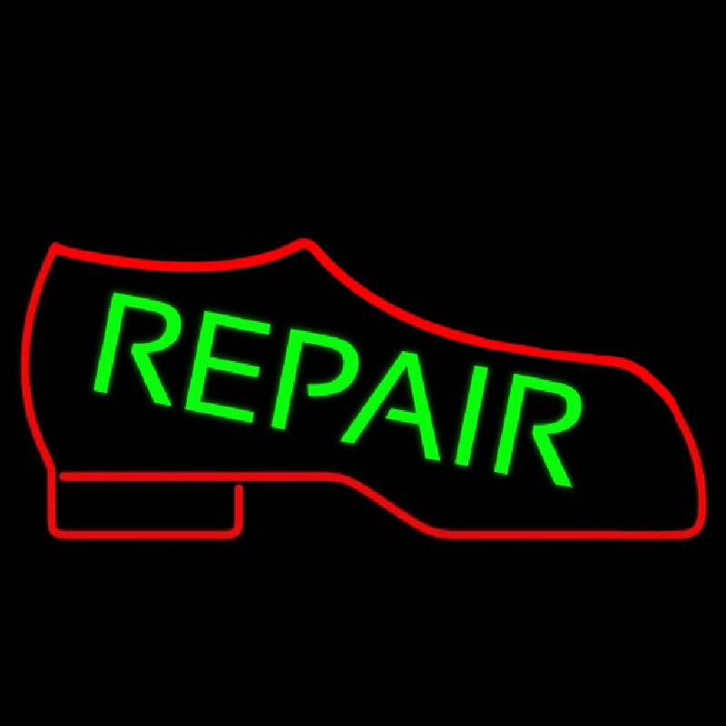 Red Boot Green Repair Enseigne Néon