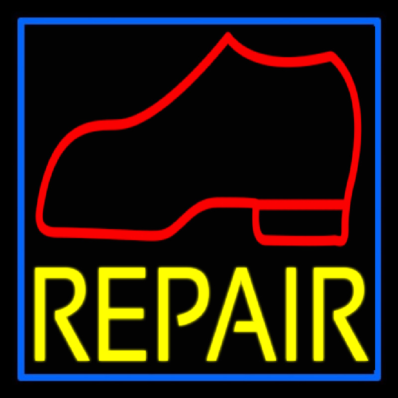 Red Boot Yellow Repair Enseigne Néon