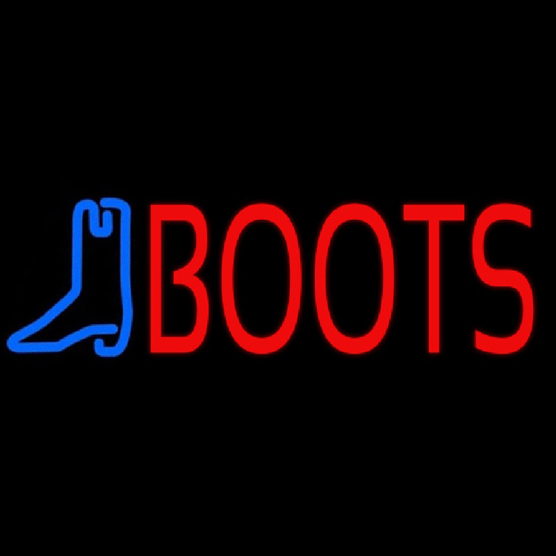 Red Boots With Logo Enseigne Néon