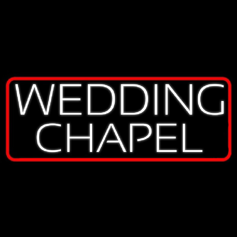 Red Border Wedding Chapel Enseigne Néon