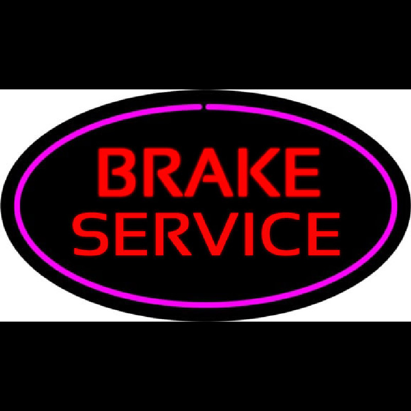 Red Brake Service Purple Oval Enseigne Néon
