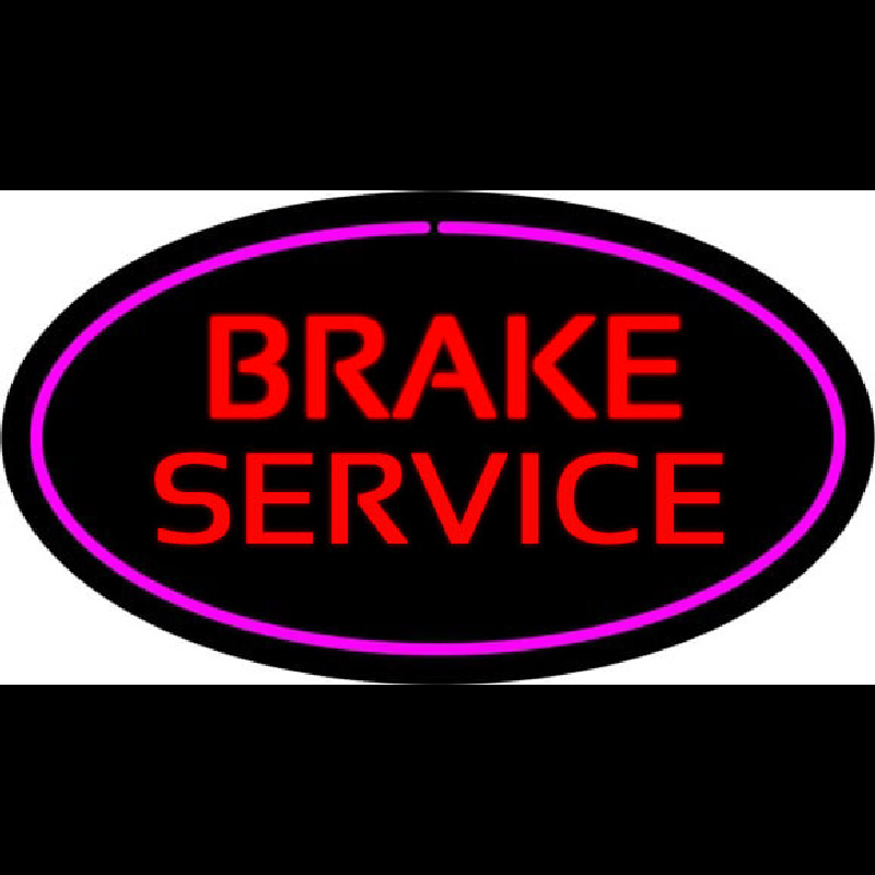 Red Brake Service Purple Oval Enseigne Néon