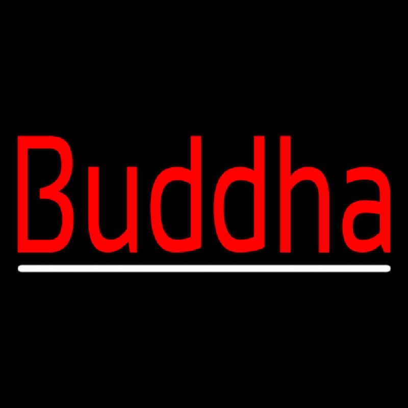 Red Buddha With Line Enseigne Néon