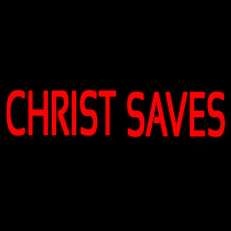 Red Christ Saves Enseigne Néon