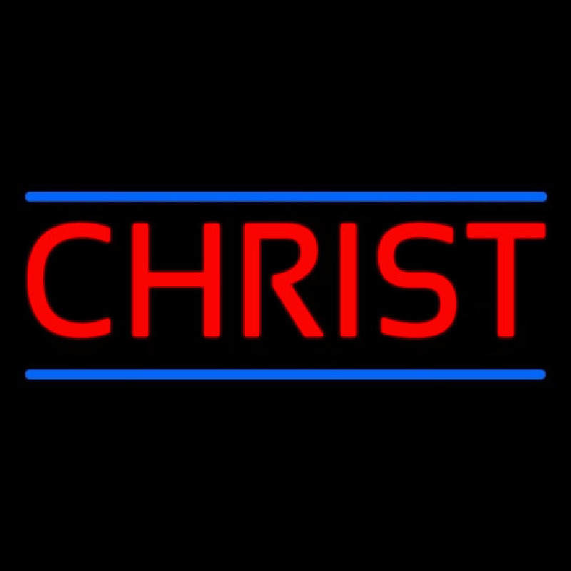 Red Christ With Line Enseigne Néon
