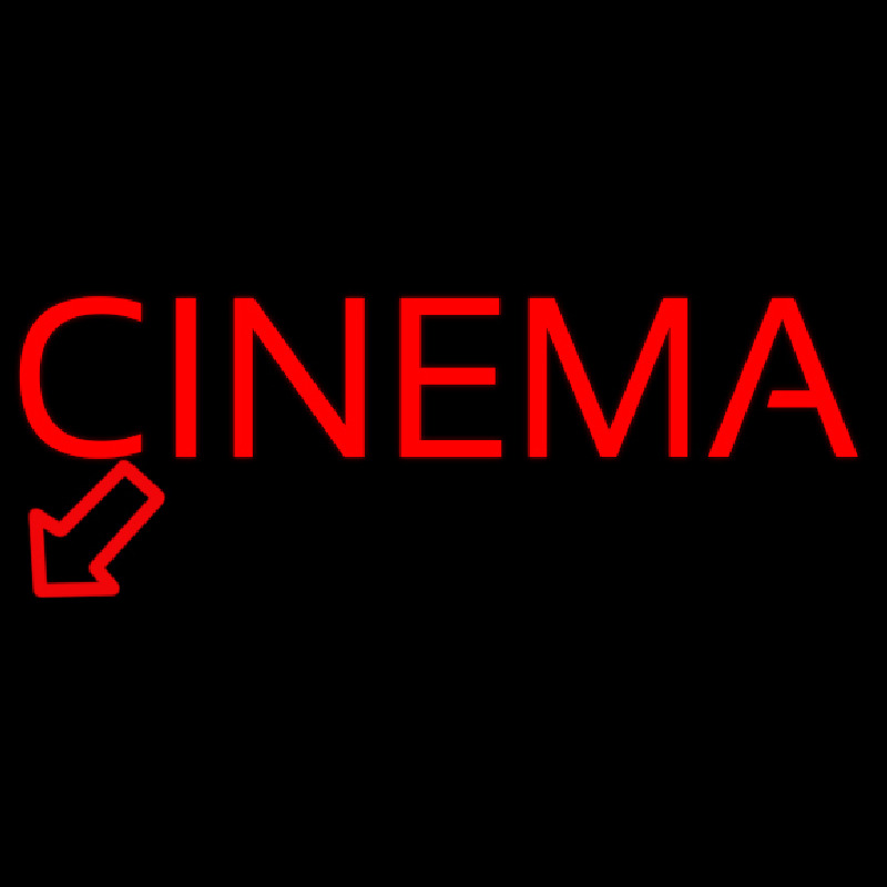 Red Cinema Here Enseigne Néon