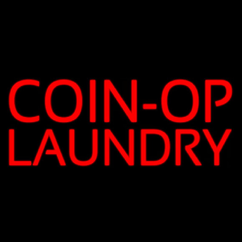 Red Coin Op Laundry Enseigne Néon