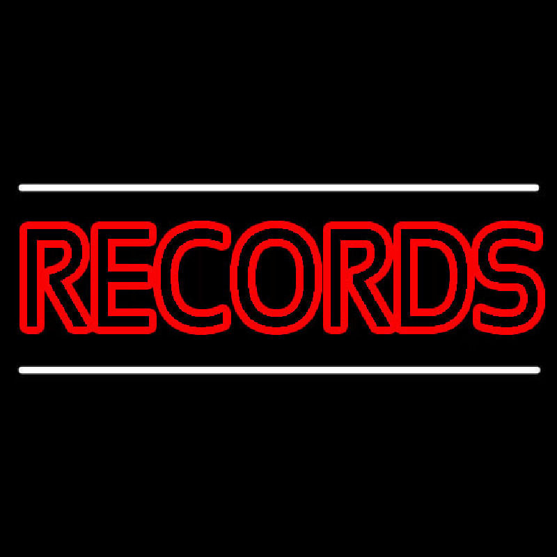 Red Colored Records Enseigne Néon