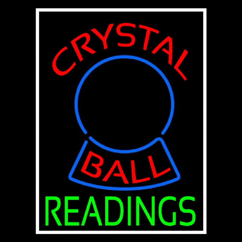 Red Crystal Ball Green Reader Enseigne Néon