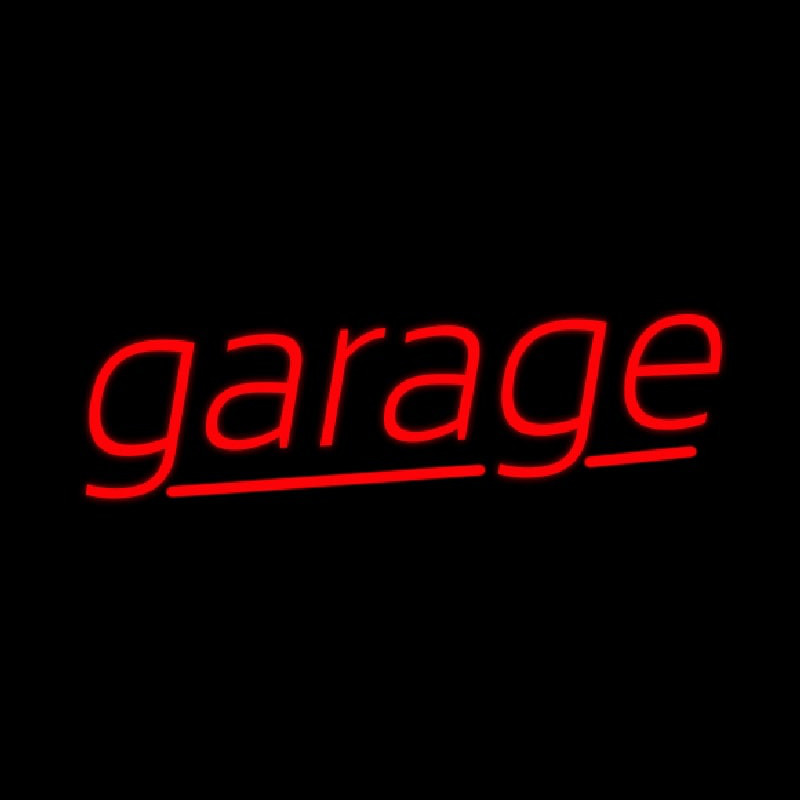 Red Cursive Garage Enseigne Néon