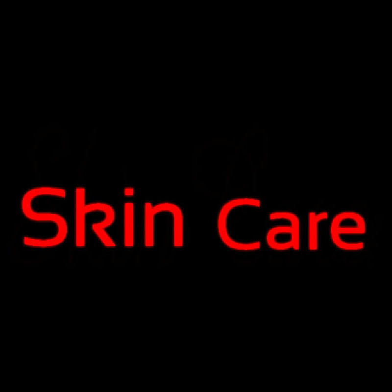 Red Cursive Skin Care Enseigne Néon