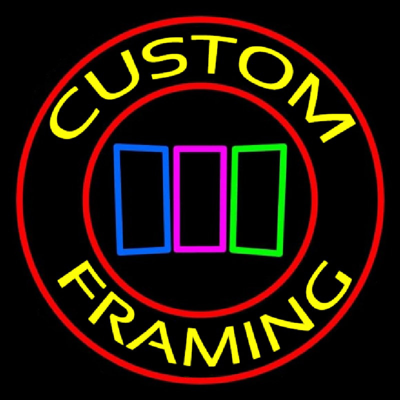 Red Custom Yellow Framing With Logo Enseigne Néon