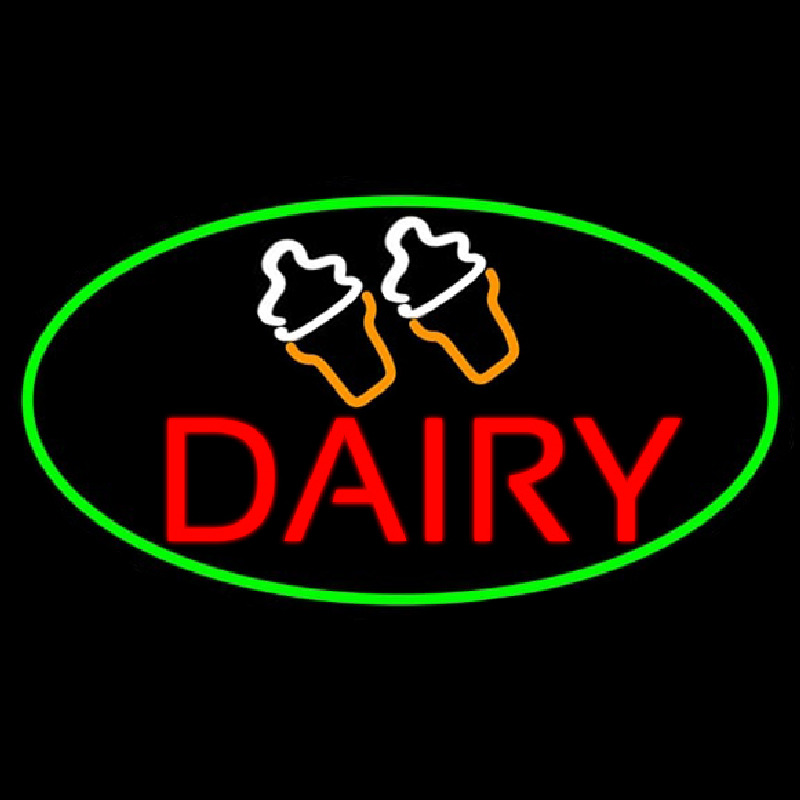 Red Dairy With Logo Enseigne Néon