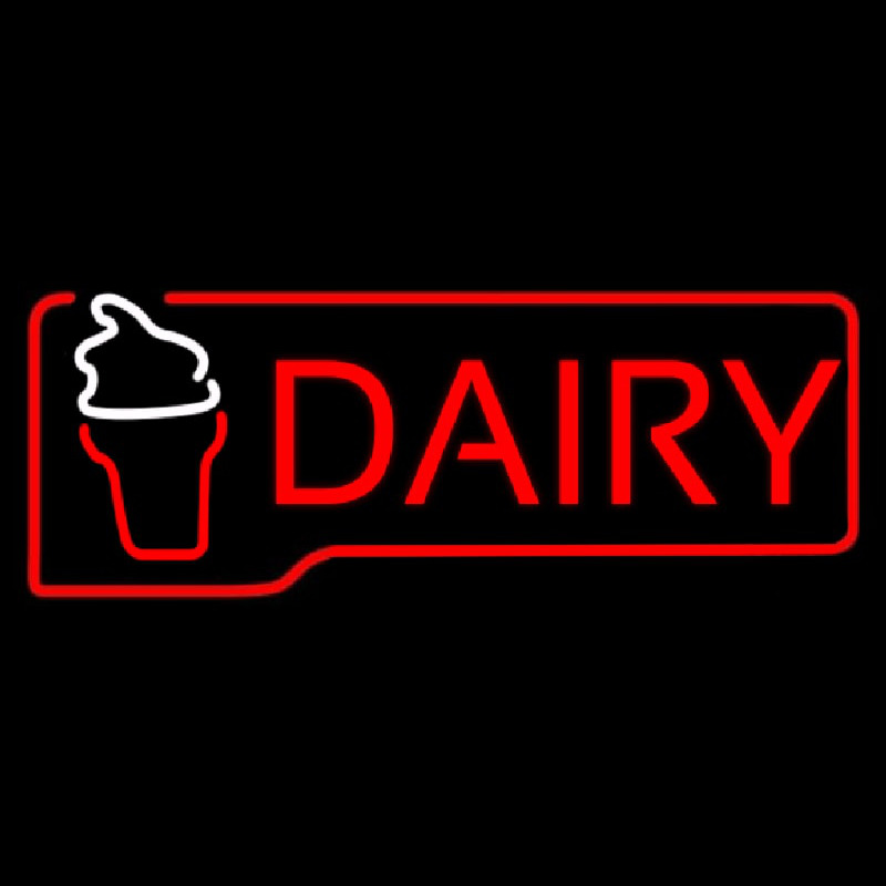 Red Dairy With Logo Enseigne Néon