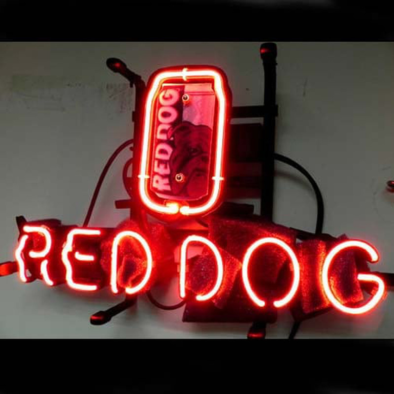 Red Dog Bière Bar Enseigne Néon