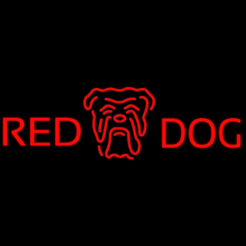 Red Dog Head Logo Beer Sign Enseigne Néon