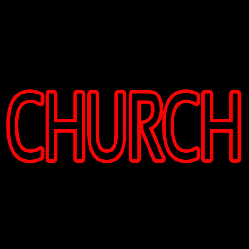 Red Double Stroke Church Enseigne Néon