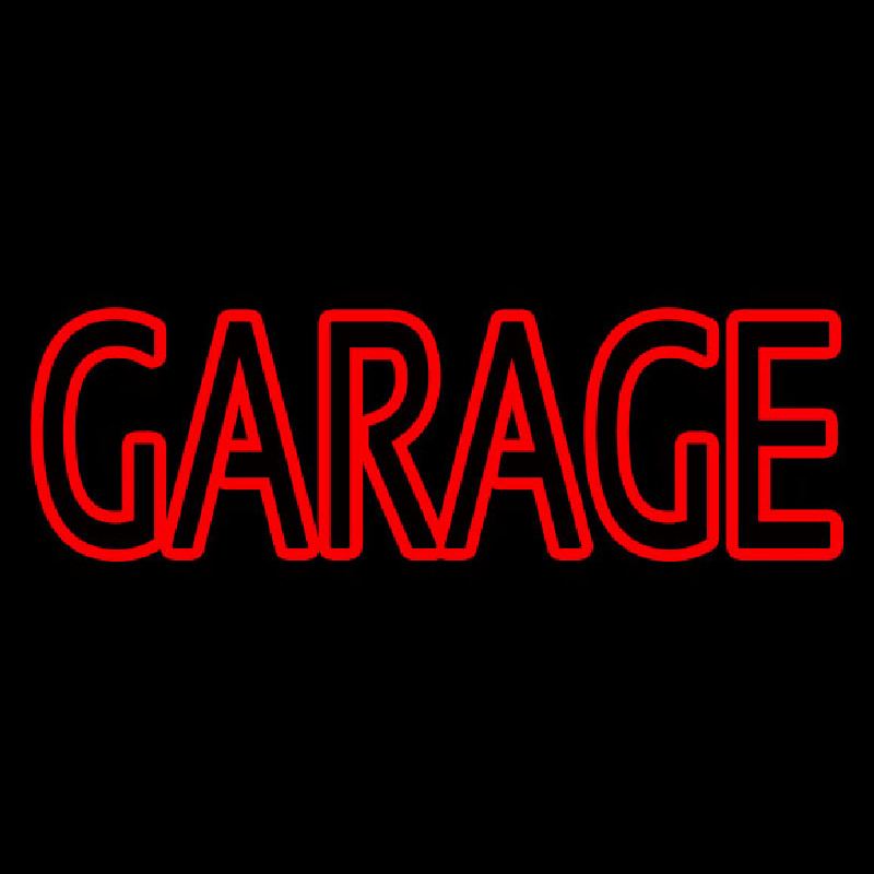 Red Double Stroke Garage Enseigne Néon