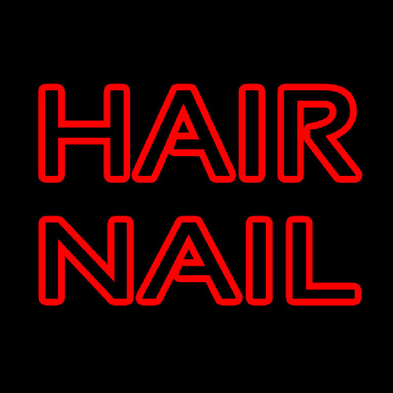 Red Double Stroke Hair Nail Enseigne Néon