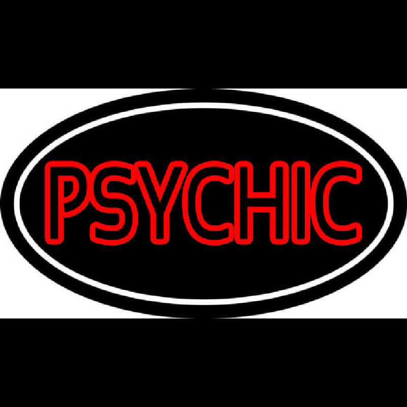 Red Double Stroke Psychic White Border Enseigne Néon
