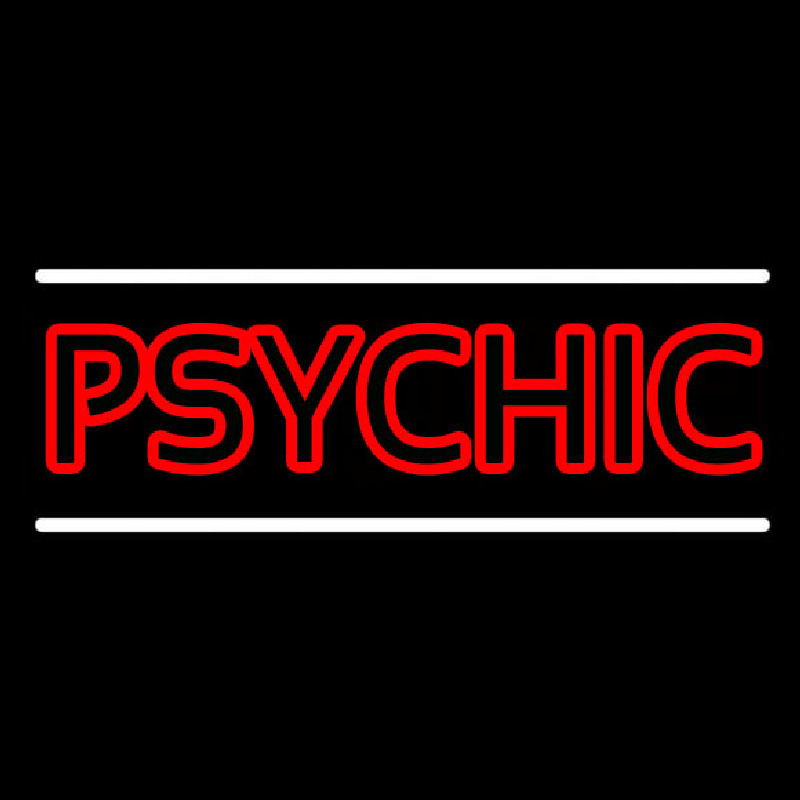 Red Double Stroke Psychic White Line Enseigne Néon