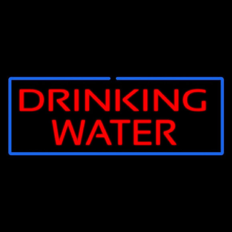 Red Drinking Water With Blue Border Enseigne Néon