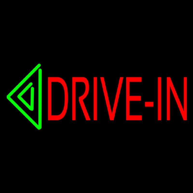 Red Drive In Green Arrow Block Enseigne Néon