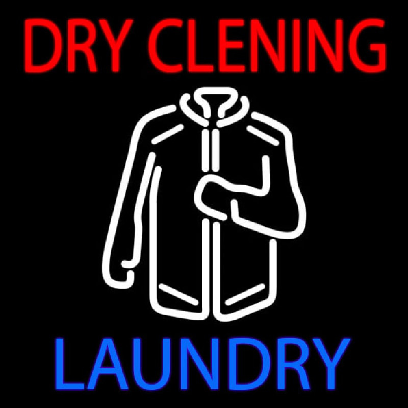 Red Dry Cleaning With Shirt Logo Enseigne Néon